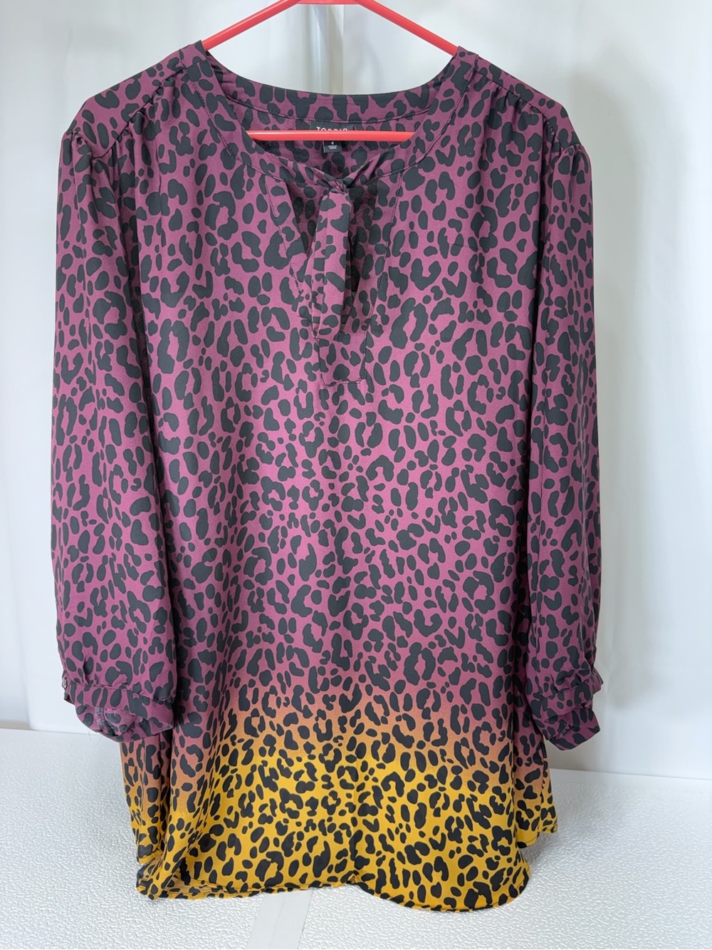 torrid Purple to Yellow Ombre Leopard Print Blouse 3542